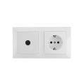 Conjunto de Toma de Corriente Tipo Schuko + Toma TV