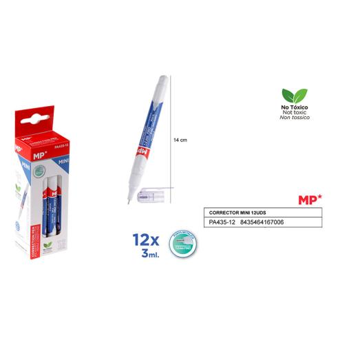 Corrector Mini 3ml 12 Unidades