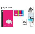 Cuaderno Basic PP Fº 80 Hojas 3 mm 90 G/m2