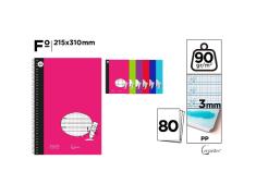 Cuaderno Basic PP Fº 80 Hojas 3 mm 90 G/m2