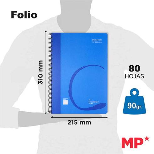 Cuaderno Cervantes Espiral Tapa Plástica de 80 Hojas 90g