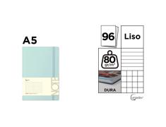 Cuaderno De Notas Tapa Forrada Turquesa A5