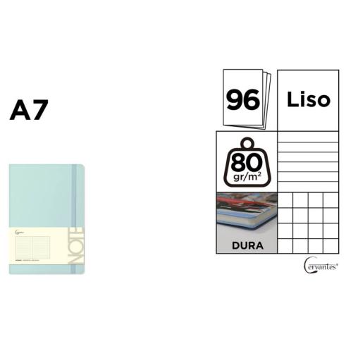 Cuaderno De Notas Tapa Forrada Turquesa A7