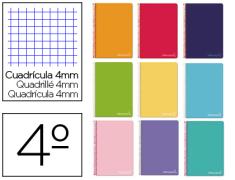 CUADERNO ESPIRAL CUARTO WITTY TAPA DURA CUADROS 4MM LIDERPAPEL