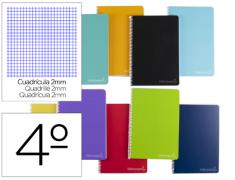 CUADERNO ESPIRAL CUARTO WITTY TAPA DURA MILIMITRADO 2MM LIDERPAPEL
