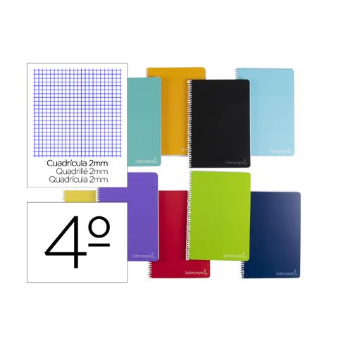 CUADERNO ESPIRAL CUARTO WITTY TAPA DURA MILIMITRADO 2MM LIDERPAPEL