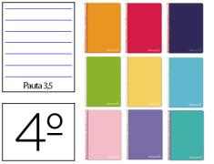 CUADERNO ESPIRAL CUARTO WITTY TAPA DURA PAUTA ANCHA 3,5MM LIDERPAPEL
