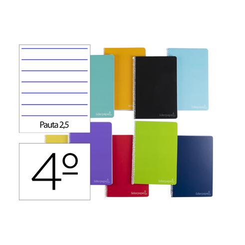 CUADERNO ESPIRAL CUARTO WITTY TAPA DURA PAUTA ESTRECHA 2,5MM LIDERPAPEL