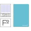 CUADERNO ESPIRAL FOLIO TAPA DURA CUADROS 4MM CELESTE LIDERPAPEL