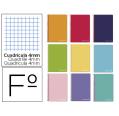 CUADERNO ESPIRAL FOLIO TAPA DURA CUADROS 4MM COLORES SURTIDOS LIDERPAPEL