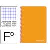 CUADERNO ESPIRAL FOLIO TAPA DURA CUADROS 4MM NARANJA LIDERPAPEL