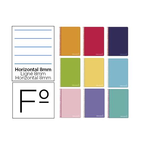 CUADERNO ESPIRAL FOLIO WITTY TAPA DURA RAYADO HORIZONTAL 8MM LIDERPAPEL