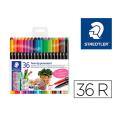 ESTUCHE 36 ROTULADORES STAEDTLER PERMANENTE DOBLE PUNTA