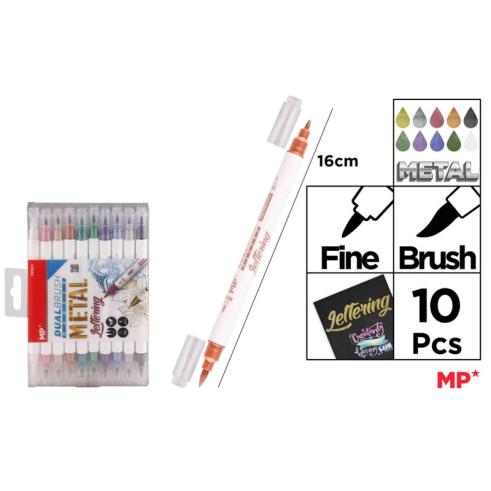 Estuche de Rotuladores Metalizados Doble Punta 10 Colores