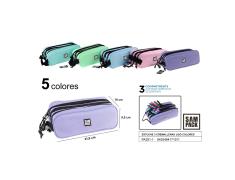 ESTUCHE PLUMIER TRIPLE CREMALLERA LISO