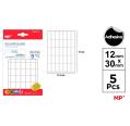 Etiquetas Autoadhesivas Rectangulares Blancas 12x30mm 175u