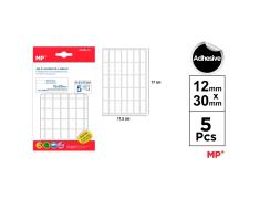 Etiquetas Autoadhesivas Rectangulares Blancas 12x30mm 175u