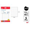 Etiquetas Autoadhesivas Rectangulares Blancas 13x40mm 140u