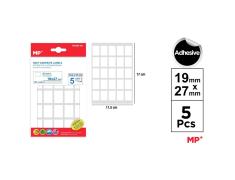 Etiquetas Autoadhesivas Rectangulares Blancas 19x27mm 125u