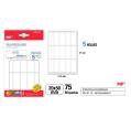 Etiquetas Autoadhesivas Rectangulares Blancas 20x50mm 75u