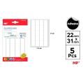 Etiquetas Autoadhesivas Rectangulares Blancas 22x32mm 100u