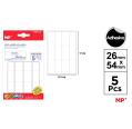 Etiquetas Autoadhesivas Rectangulares Blancas 26x54mm 60u