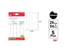 Etiquetas Autoadhesivas Rectangulares Blancas 26x54mm 60u