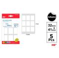Etiquetas Autoadhesivas Rectangulares Blancas 32x41mm 45u