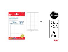 Etiquetas Autoadhesivas Rectangulares Blancas 35x40mm 60u