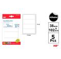Etiquetas Autoadhesivas Rectangulares Blancas 38x102mm 20u