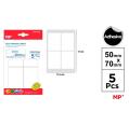 Etiquetas Autoadhesivas Rectangulares Blancas 50x70mm 20u