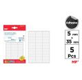 Etiquetas Autoadhesivas Rectangulares Blancas 5x35mm 300u