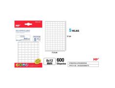 Etiquetas Autoadhesivas Rectangulares Blancas 8x12mm 600u