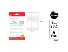 Etiquetas Autoadhesivas Rectangulares Blancas 8x20mm 350u