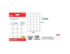 Etiquetas Autoadhesivas Redondas Blancas Ø25mm 120u