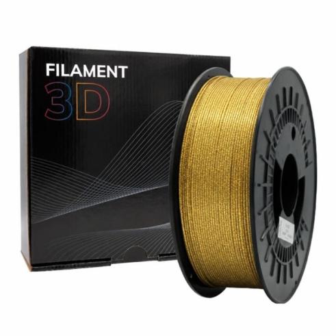 Filamento 3D - PLA GLITTER - Color: Oro - 1.75 mm / 1 kg