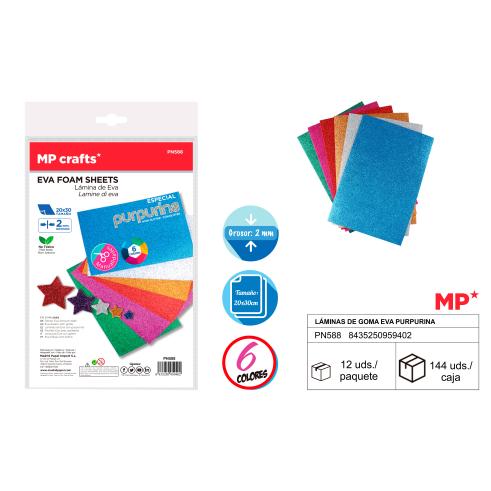 GOMA EVA CON PURPURINA 6U 20*30CM MP