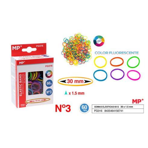 Gomas Elasticas Fluorescentes 60g 30x1.5mm