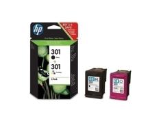 HP 301 Negro + Color Pack de 2 Cartuchos de Tinta Originales