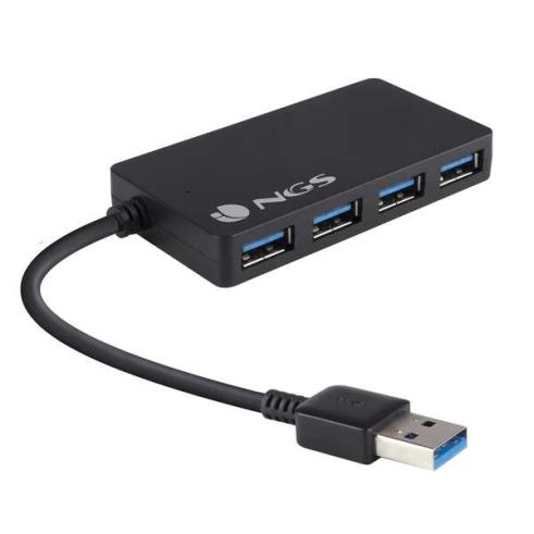 Hub de 4 Puertos USB 3.0 4.80GB/s Negro NGS