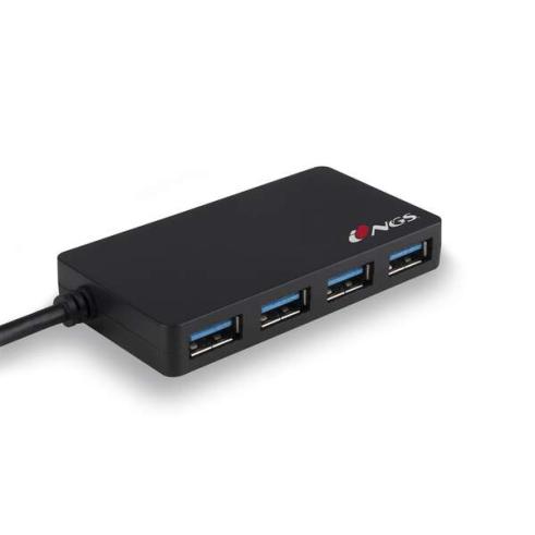 Hub de 4 Puertos USB 3.0 4.80GB/s Negro NGS