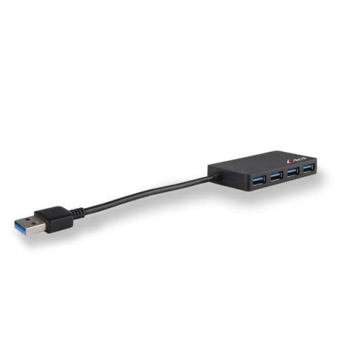 Hub de 4 Puertos USB 3.0 4.80GB/s Negro NGS
