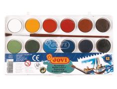 JOVI Estuche acuarelas 12 colores con pincel