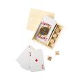 Juego de Cartas y Dados de Madera