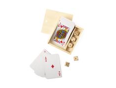 Juego de Cartas y Dados de Madera
