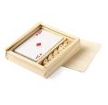 Juego de Cartas y Dados de Madera