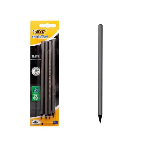 Lápiz Bic Evolution Negro HB 4u