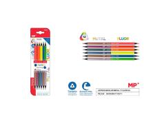 Lapices Bicolor Metal y Fluor 6u