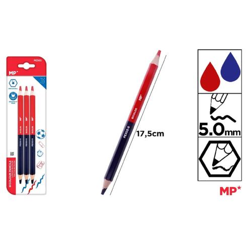 Lapiz Bicolor Grueso Hexagonal Pack 3 MP