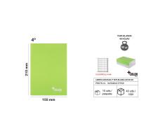 LIBRETA GRAPADA 4o TAPA BLANDA 48H 90GR. CUADRICULADA